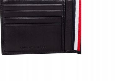 Чоловічий гаманець Tommy Hilfiger із натуральної зернистої шкіри, чорний