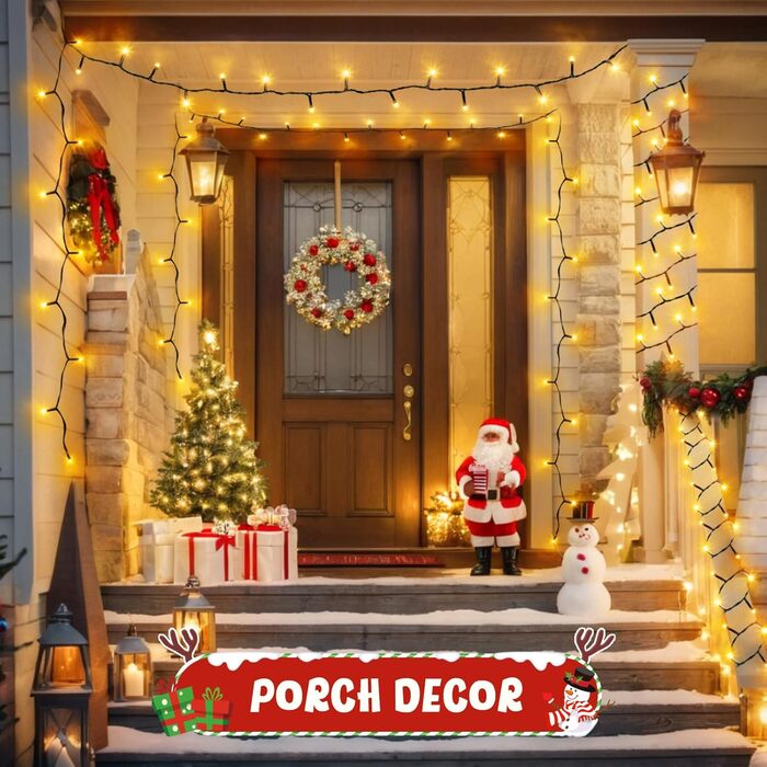 Гірлянда декоративна Halloween на батарейках/USB, 60 LED, з таймером, вологостійка, 6м, тепле світло, для декору саду, дому, на Хелловін
