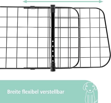 Сітка для захисту домашніх тварин Kerbl, 96-145x30 см, для безпечного транспортування собак в автомобілі, легкий монтаж, регульована ширина