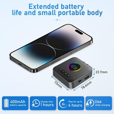 Bluetooth 5.4 Передавач та приймач AXFEE HiFi, 2-в-1, для аудіосистем, автомобілів, TV, з 3.5mm RCA, чорний