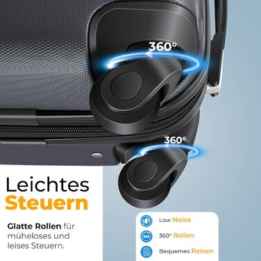 Валіза KESSER® подорожня, середня, з жорстким корпусом, вагова шалька та багажний жетон | Чемодан-роликовий, з кодовим замком, 4 колеса, ABS-корпус, телескопічна ручка (66x45x28см / 84 літри) (75-120л, антрацит)