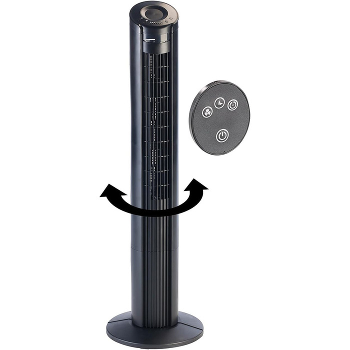 Турбовентилятор Sichler для дому: потужний вентилятор-колона з дистанційним керуванням, осциляція 90°, 55 Вт