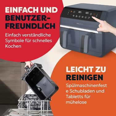 Фритюрниця повітряна Instant Pot Vortex Compact Trüffel Grau 5 л з сіткою, сімейна, 4-в-1: фритюрниця, сушарка, духовка, підігрівач, антипригарне покриття, легко мити, придатна для миття в посудомийній машині. Колір: сірий