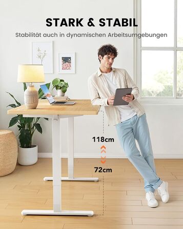 Ергономічний електричний стіл ErGear 160x80 см, 100 кг, безщітковий мотор, тиха робота, міцна металева рама