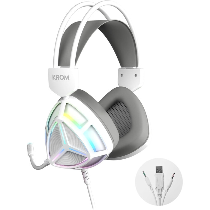 KROM Kabala – Бездротовий ігровий набір з мембранної клавіатури RGB Rainbow, 6 антибліндів, оптична миша 800-4800 DPI, іспанська розкладка, сумісний з ПК, чорний (Klass Spanish)