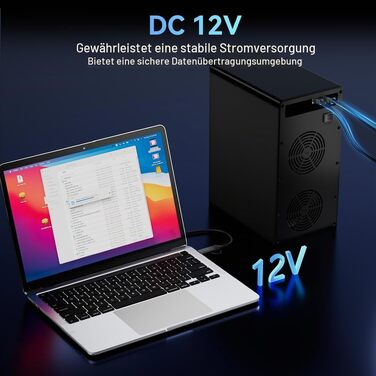 Зовнішній корпус для HDD/SSD CENMATE 808TC, 2 слоти 2.5/3.5 SATA, 10Gbps, USB 3.2 Type-A/C, з охолодженням та Hot Swap