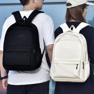 Шкільний рюкзак для дівчаток та хлопців підлітків, рюкзак для жінок та чоловіків, рюкзак для ноутбука 15,6 дюймів, повсякденний туристичний рюкзак, водонепроникний рюкзак, рюкзак для коледжу (#2 Чорний-a)