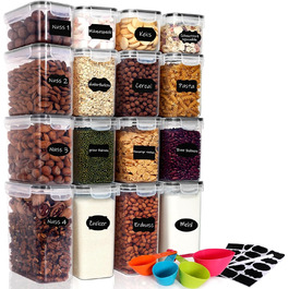 Контейнери для зберігання Caliyo з кришкою, герметичні, набір 16 шт. для продуктів харчування, BPA-Free