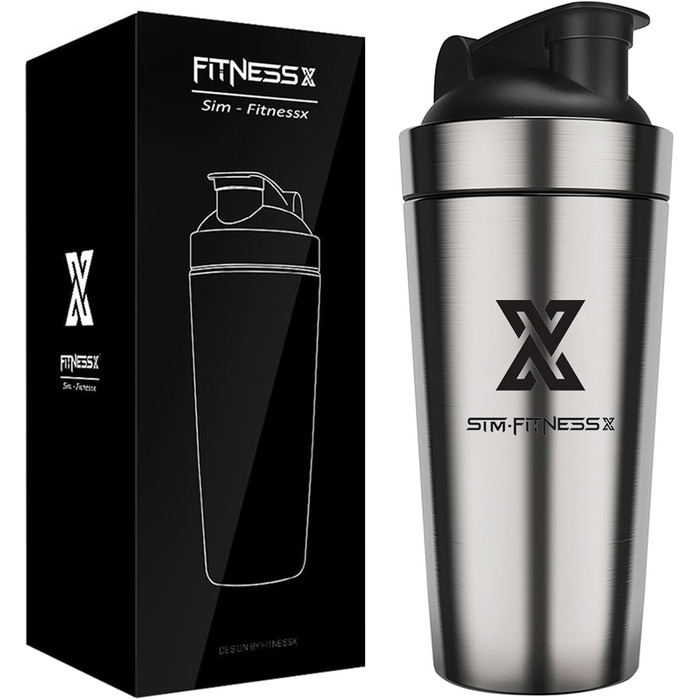 Шейкер для фітнесу X SIM FITNESSX, нержавіюча сталь, 700 мл, спортивна пляшка для йоги, тренажерного залу, міксер