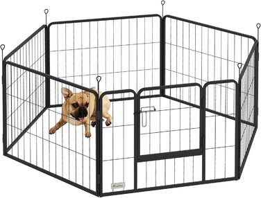 PawHut Вольєр для цуценят з 6 секціями, 160x80x60 см, для собак, котів, цуценят, всередині та зовні