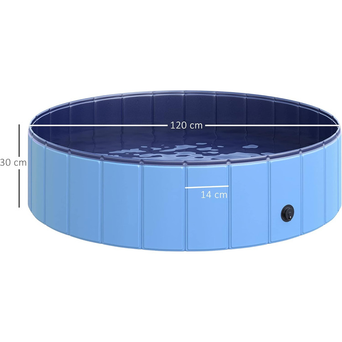 PawHut Dog Bath Tub Dog Pool Bathtub Swimming Pool Water Pool for Dogs 120 x 30 cm