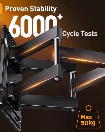 Кріплення для телевізора Perlegear: регульована висота, нахил, поворот, VESA 400x400, до 70 дюймів, 50 кг