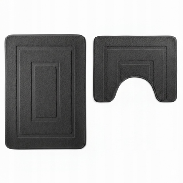 Килимок для ванної кімнати SmartHome, чорний, прямокутний, 50x80 см, з вирізом під унітаз