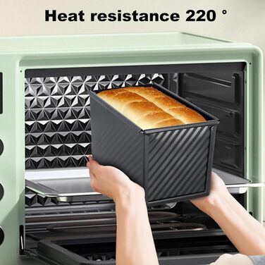 Форма для випічки хліба Toastbrot з кришкою, 2 шт, чорний/рожеве золото - для хліба, кексів, випічки
