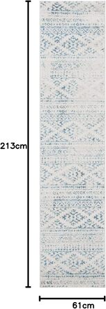 Килим SAFAVIEH Boho Tulum для вітальні, їдальні, спальні - короткий ворс, 183 x 274 см (61 x 213 см - бігун), слонова кістка та бірюзовий