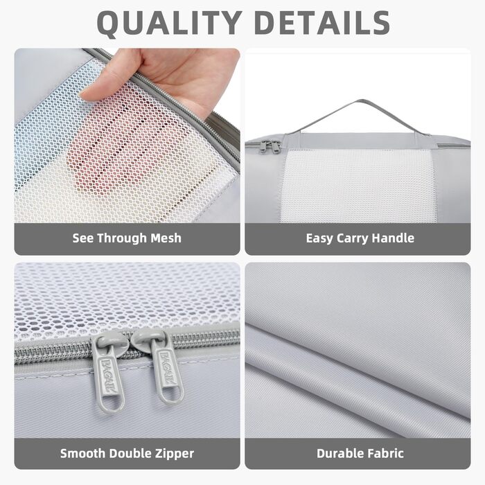 Органайзери для подорожей BAGAIL, набір 10 шт. різних розмірів, Matcha-Grün (зелений матча)