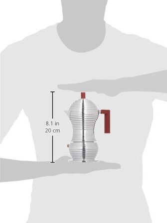 Еспресо-машина Alessi Pulcina MDL02/6 - 6 чашок, червона, литий алюміній