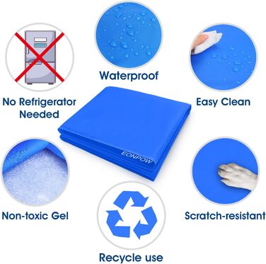 EONPOW Dog Cooling Mat, Cooling Mat for Dogs Pet Cooling Mat Non-Toxic Gel Self-Cooling Pad and Cat Cooling Pads XL(75*120cm)