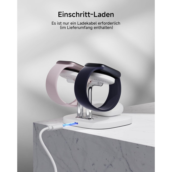 Зарядна станція SwanScout для Apple Watch 10 та AirPods Pro (704A, 3.3W, біла)