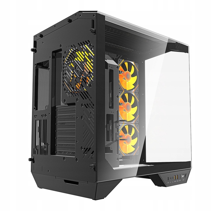 Корпус для ПК DarkFlash DY470 ATX Cube Case, 4 вентилятори ARGB, з ручкою