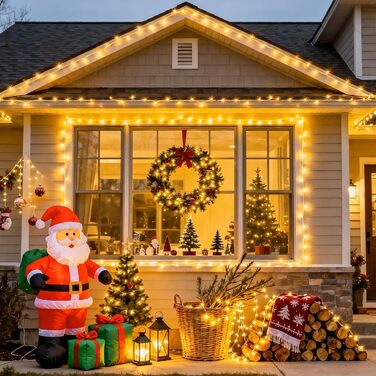 Льодосвітлова гірлянда LED 30м, 300 світлодіодів, тепле біле світло, для дому та саду, 8 режимів, таймер, водонепроникна, гірлянда на ялинку