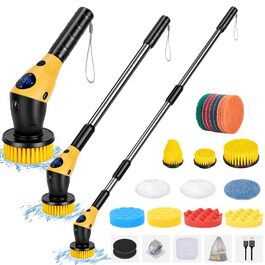 Електрична щітка для прибирання WADEO 17-в-1 з набором насадок, регульована ручка, для ванної, кухні, авто, плитки, підлоги
