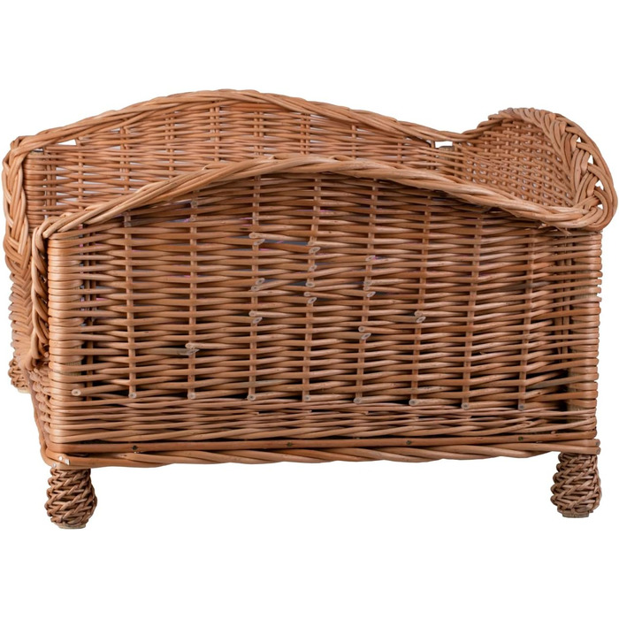 Корзина для собак і котів з ротангу з м'яким лежаком - лежак для тварин, корзина для собак, корзина для котів, собаче ліжко, котяче ліжко (64x42 H35, сірий)