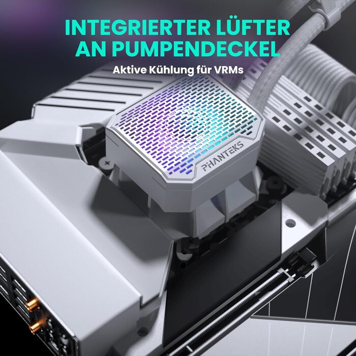 PHANTEKS Glacier One 360M25 Gen2: Система водяного охолодження AIO, білий корпус, 360 мм радіатор, 3 RGB-вентилятори M25 Gen2, тиха помпа (20 дБ), RGB-керування, оптимізований повітряний потік, довговічні шланги