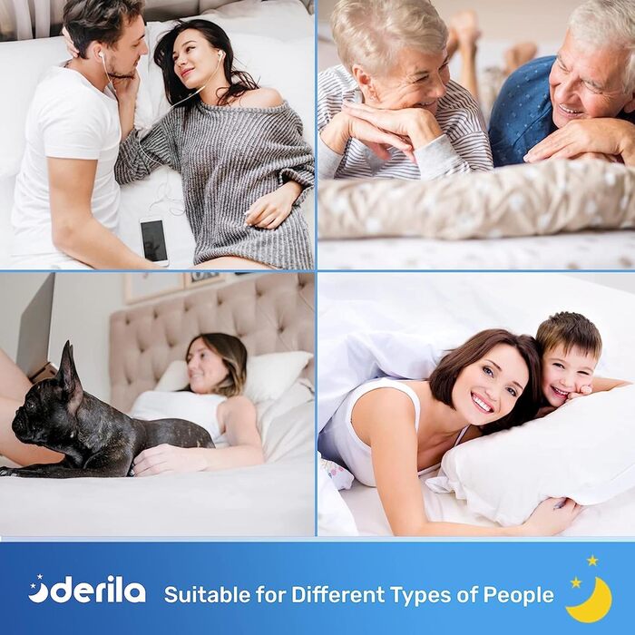 Ортопедична подушка для шиї та голови Derila з Memory Foam, оригінальна. Ергономічна підтримка шиї для тих, хто спить на боці, на спині та на животі (1 шт., King Size, 34x60 см)
