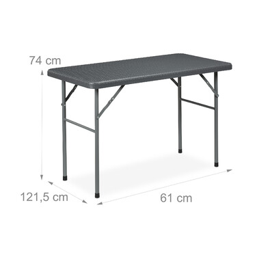 Relaxdays Folding Garden Table with Rattan Look