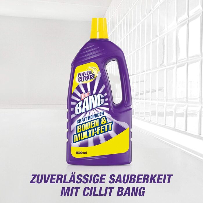 Універсальний очищувач для підлоги та поверхонь Cillit Bang Kraftreiniger Citrus, аромат лимона, 1.5 л (набір 5 шт)