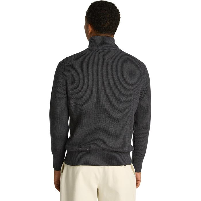 Кардиган Tommy Hilfiger чоловічий з блискавкою, бавовна, білий (слонова кістка), сірий (темно-сірий heather), розмір L