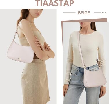 Сумка жіноча TIAASTAP Hobo бежева: маленька сумка через плече, стильна PU шкіра, Y2K, для дівчат-підлітків