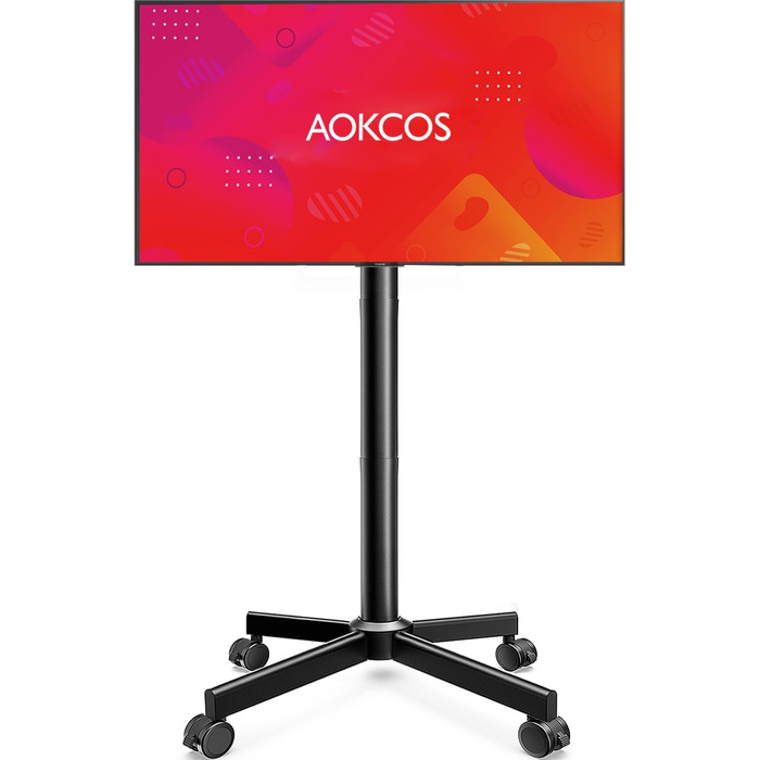 Мобільна підставка для телевізора AOKCOS 32-65 дюймів, регульована по висоті та нахилу, на колесах, VESA 400x400мм, до 40кг