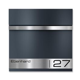 Поштова скринька Metzler Premium з газетницею Anthrazit (Антрацит) - персоналізована з табличкою для імені - високоякісна настінна поштова скринька з нержавіючої сталі V2A з порошковим покриттям RAL 7016, модель Stencil