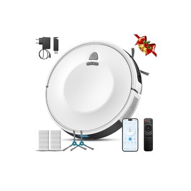 Робот-пилосос E2 з картографією, 10000 Па, 200 хв роботи, 660 мл, керування через додаток, голосовий помічник та пульт, для видалення шерсті та пилу