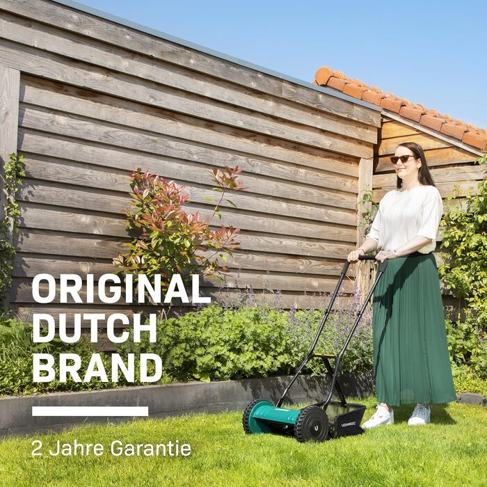 VONROC Corded Electric Lawn Mower | 1300W - 32cm Cutting Width - Adjustable Cutting Height 30-70MM | Electric Scythe Mower for Small to Medium-Sized Areas