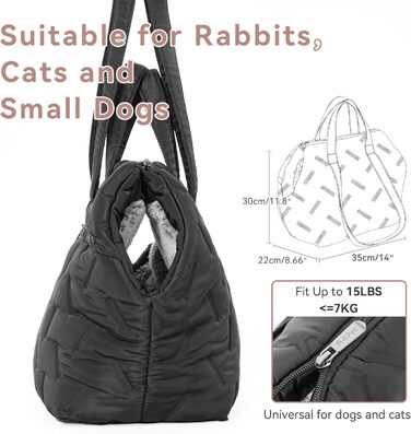 Сумка-переноска для собак та цуценят, 40x20x24 см, Khaki (M, Чорний)