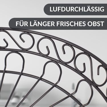 Підставка для фруктів Chefarone: 3 яруси, чорний метал, 34x34x52 см. Зберігайте фрукти свіжими!