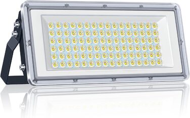 YIQIBRO LED Floodlight Outdoor 100W, 10000LM Super Bright Floodlight Outdoor, Waterproof Outdoor Spotlight IP67, 6500K Cold White Outdoor LED Spotlight 85-265V for Garden, Garage, Factory, Sports Field