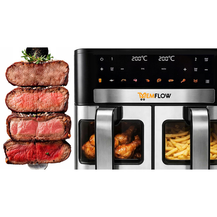 Аерофритюрниця MEMFLOW 10л 2200Вт з двома чашами