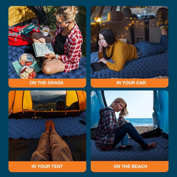 Односпальний килимок для кемпінгу Voyager Single Ultraleicht: самонадувний, компактний, з сумкою. Довговічний нейлон 40D + TPU, для кемпінгу, походів, рюкзаків.