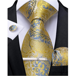 Краватка з візерунком пейслі для чоловіків DiBanGu, шовкова краватка та нагрудна хустинка, затискач для краватки, манжетні кнопки, для весілля та випускного