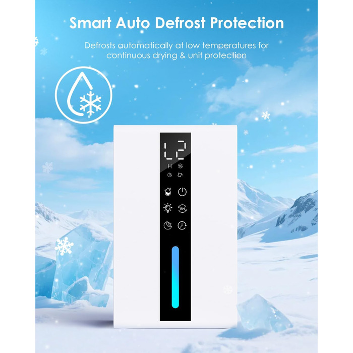 Електричний осушувач повітря 1,8L, 2 режими, таймер, LED, для ванної, спальні, гуртожитку 1800 мл