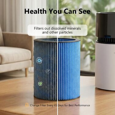 Зволожувач повітря 3L з верхнім заповненням, фільтром, для спальні, до 35 годин, таймер, автовимкнення, тихий (19dB), 5 режимів туману, смарт-зволожувач для спальні, дитячої кімнати, рослин, білий