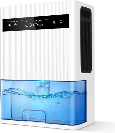 Електричний осушувач повітря 3000 мл з LED-дисплеєм, тихий осушувач для дому, ідеальний для квартири, ванної кімнати, підвалу, з автоматичним вимкненням та кольоровою нічною підсвіткою