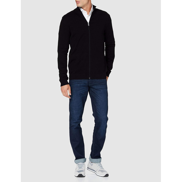 Чоловіча в'язана кофта Selected Homme на блискавці, чорного кольору