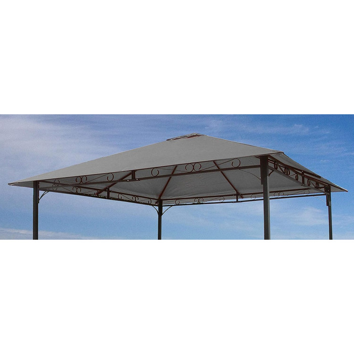 QUICK STAR Replacement Roof for Garden Pavilion 3x3m RAL 7012 Antique Pavilion Roof Replacement Cover (3 x 3 m - 250g/m², Grey)