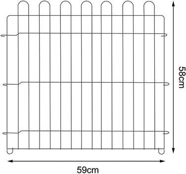 Вольєр для кроликів Lionto, 59x58 см, з металу, розширюваний, з захисним сітком та дверима з замком, для тримання на вулиці, 8 елементів