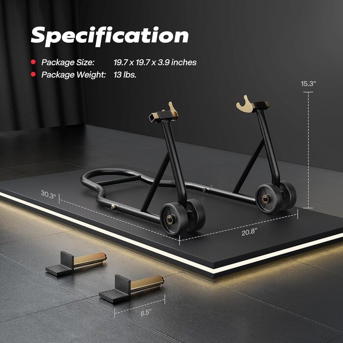 Мотоциклетна стійка для заднього колеса SPECSTAR, універсальна, сталева, вантажопідйомність до 200 кг, для обслуговування і ремонту